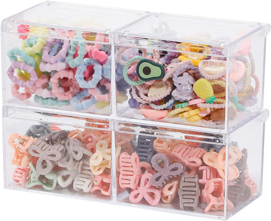 3-Pack Plastic 2-Compartment Desk Drawer Hair Organizer
